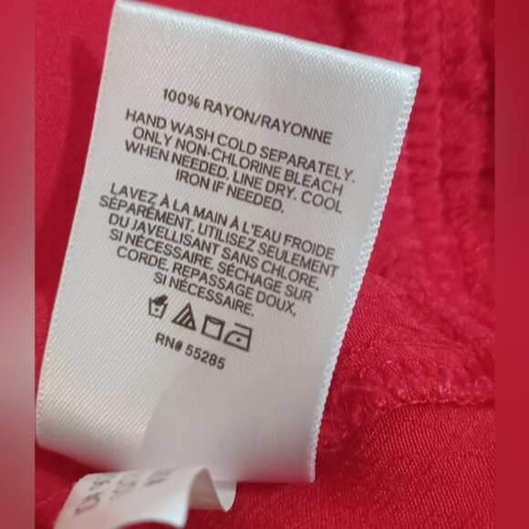 Express Ruched V neck Red Top, L - Picture 8 of 10